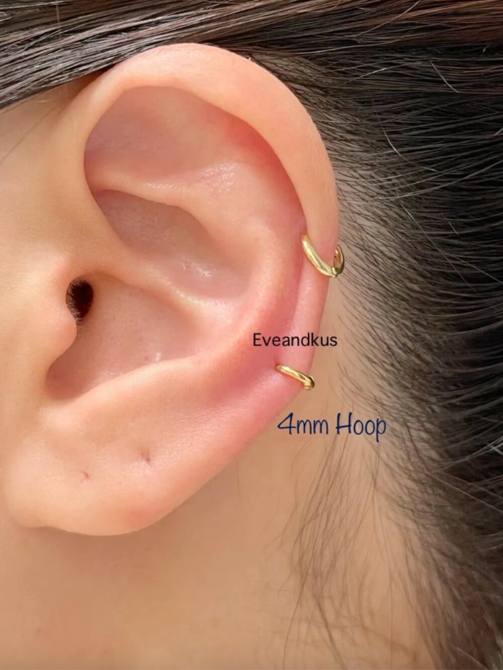 SILVER 4mm Tiny Pair of Sterling Silver Rope Hoop Earrings